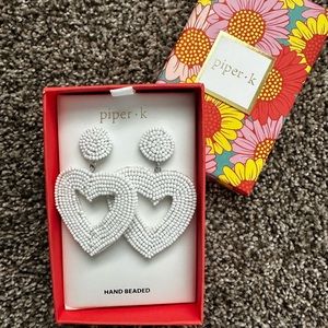 Piper K White Beaded Earrings
